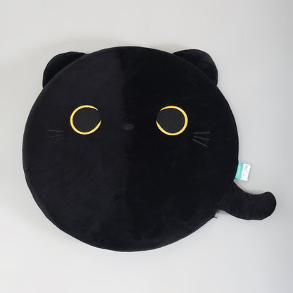 MUMUSO Black Cat Round Memory Foam Seat Cushion &amp; Throw Pillow