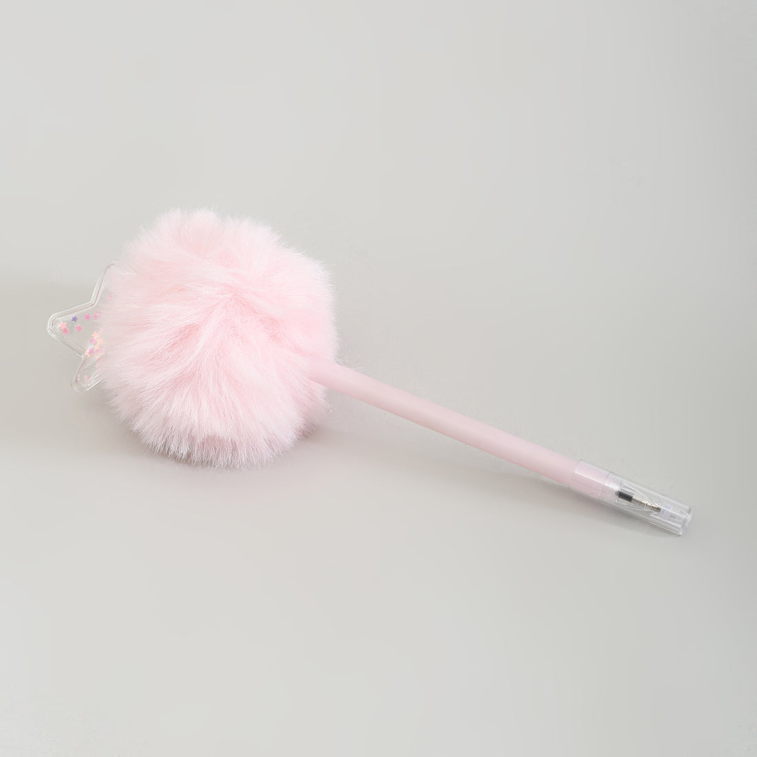 Plush Pom Pom Ballpoint Pen - Pink