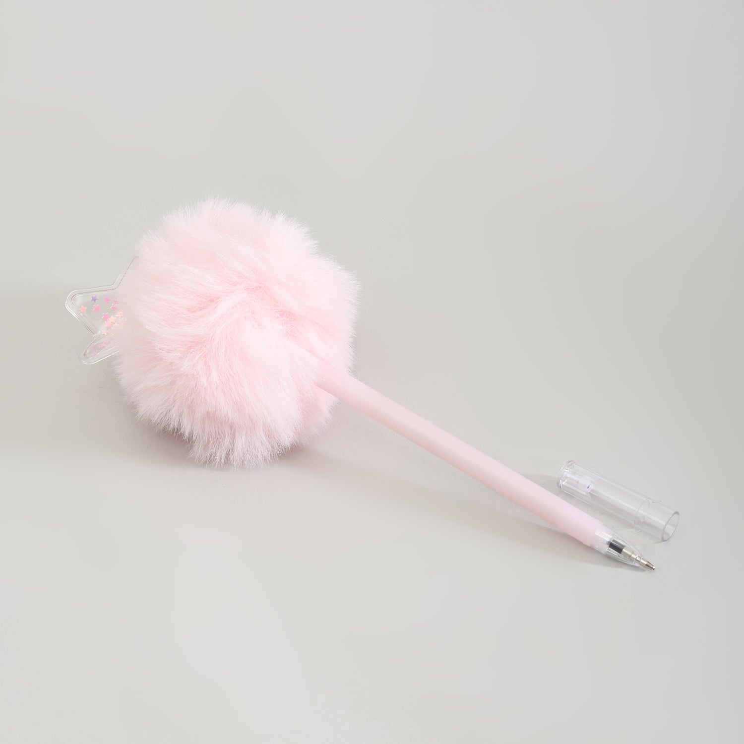 Plush Pom Pom Ballpoint Pen - Pink