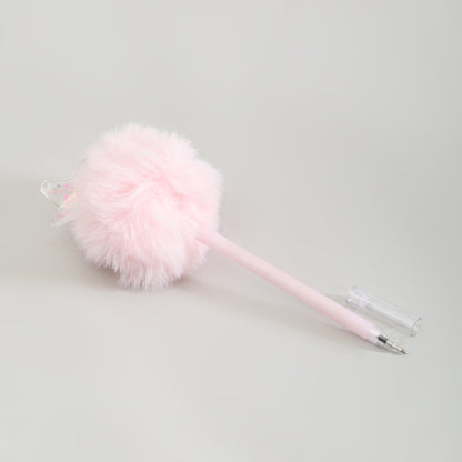 Plush Pom Pom Ballpoint Pen - Pink