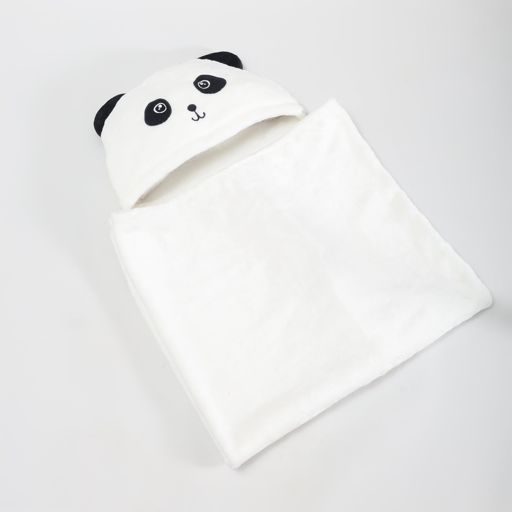 Cute Panda Hooded Cape Blanket - Black &amp; White