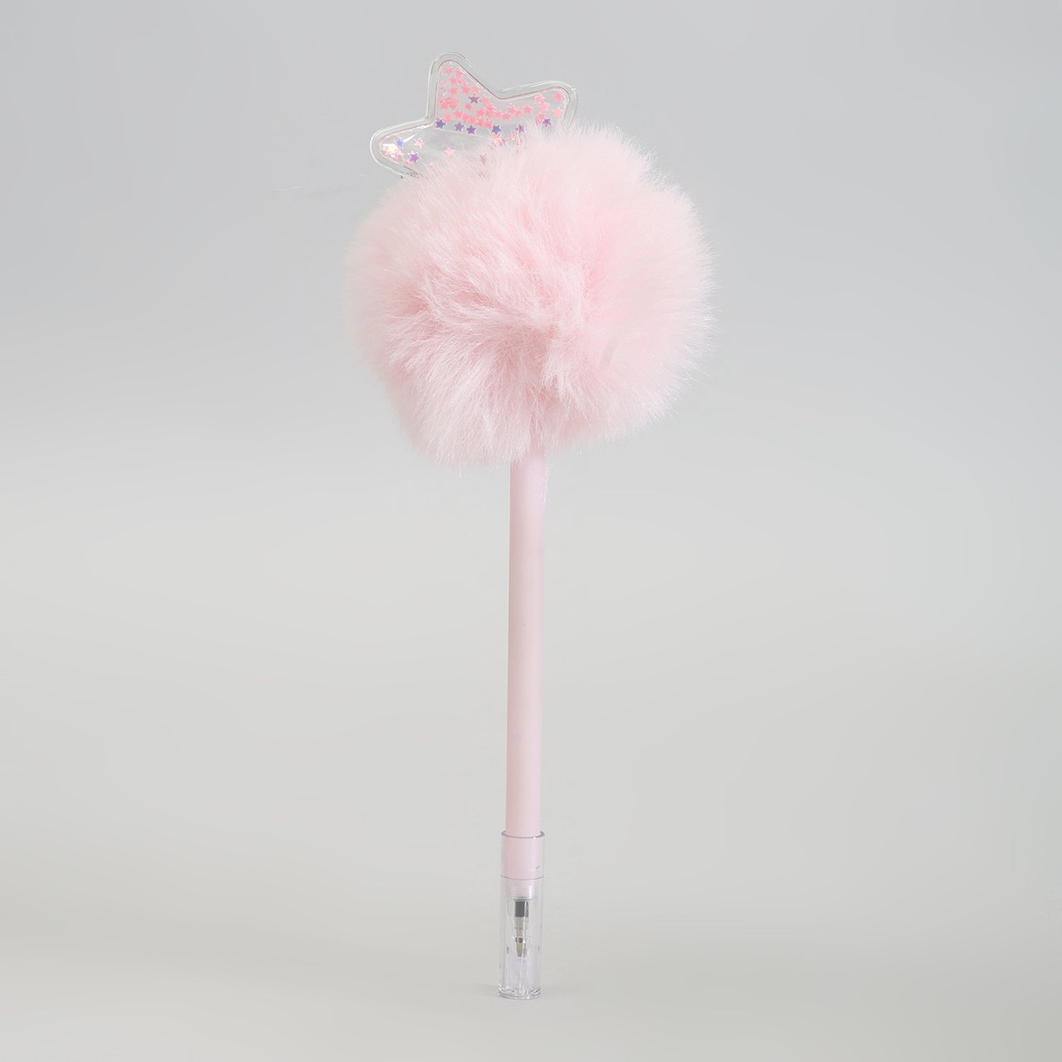 Plush Pom Pom Ballpoint Pen - Pink