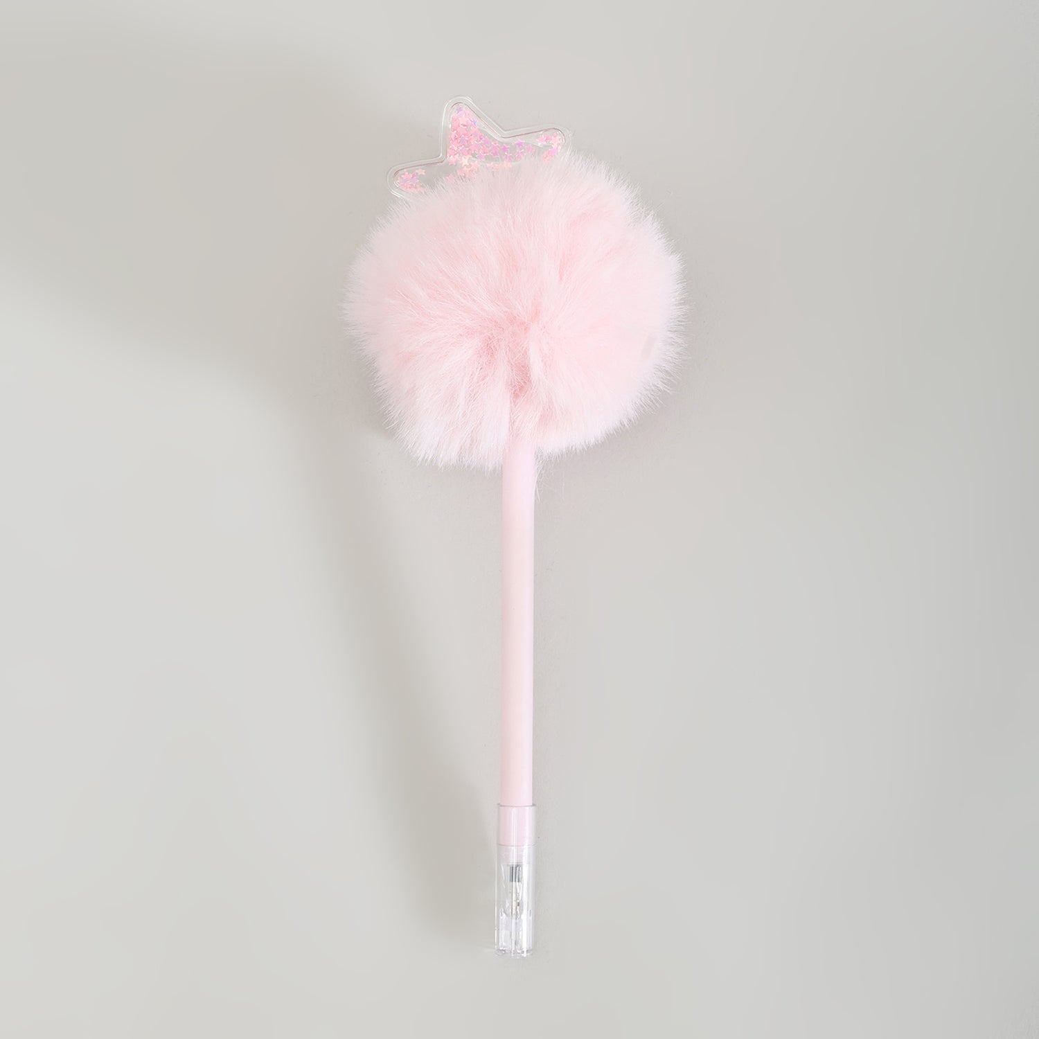 Plush Pom Pom Ballpoint Pen - Pink