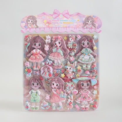 Mumuso 3D Deluxe Double Layer Dress Up Stickers- Pink