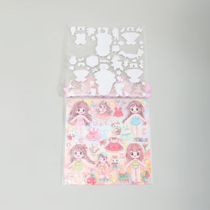 Mumuso 3D Deluxe Double Layer Dress Up Stickers- Pink