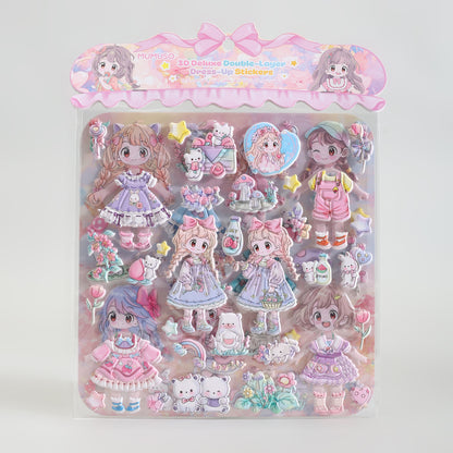 Mumuso 3D Deluxe Double Layer Dress Up Stickers- Pink