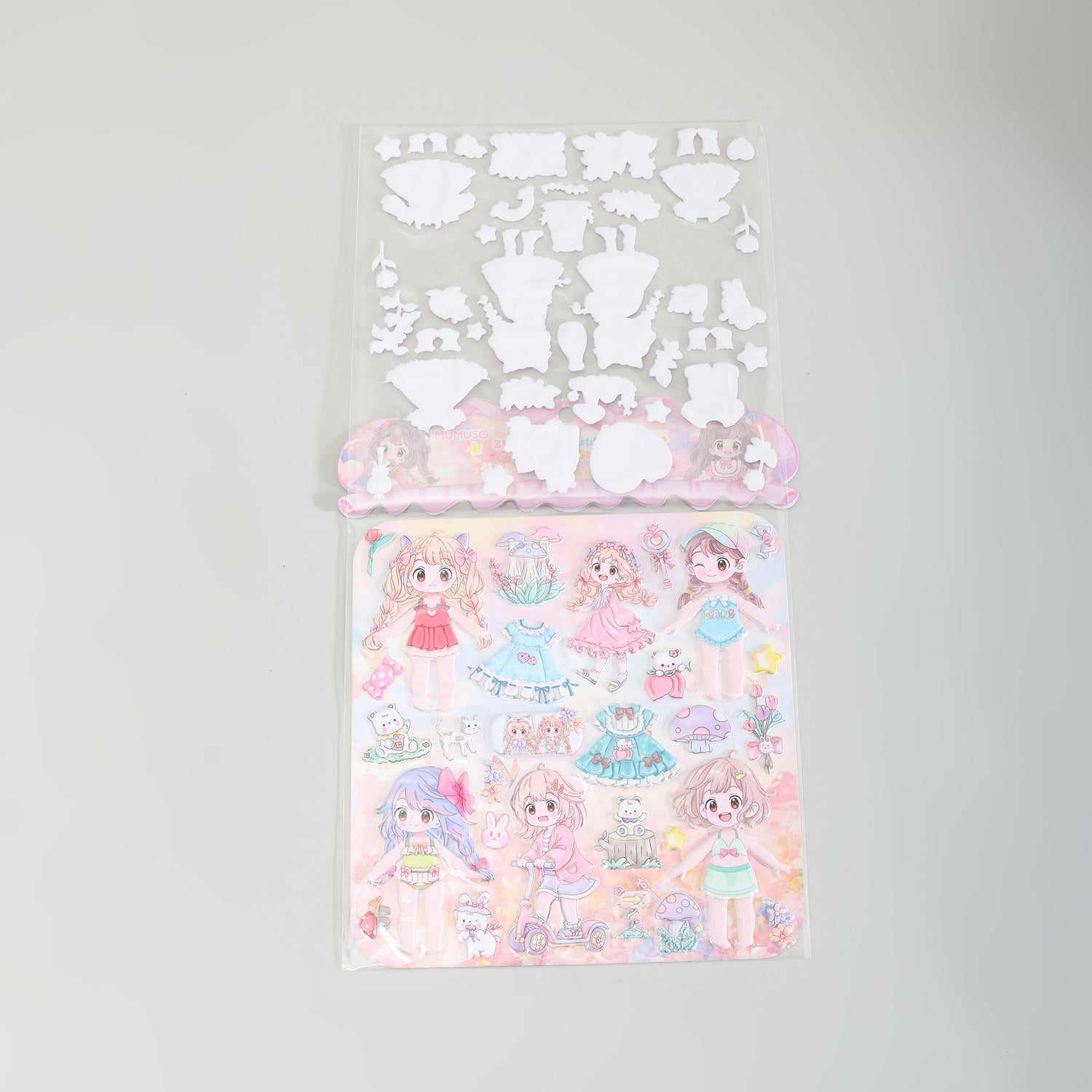 Mumuso 3D Deluxe Double Layer Dress Up Stickers- Pink