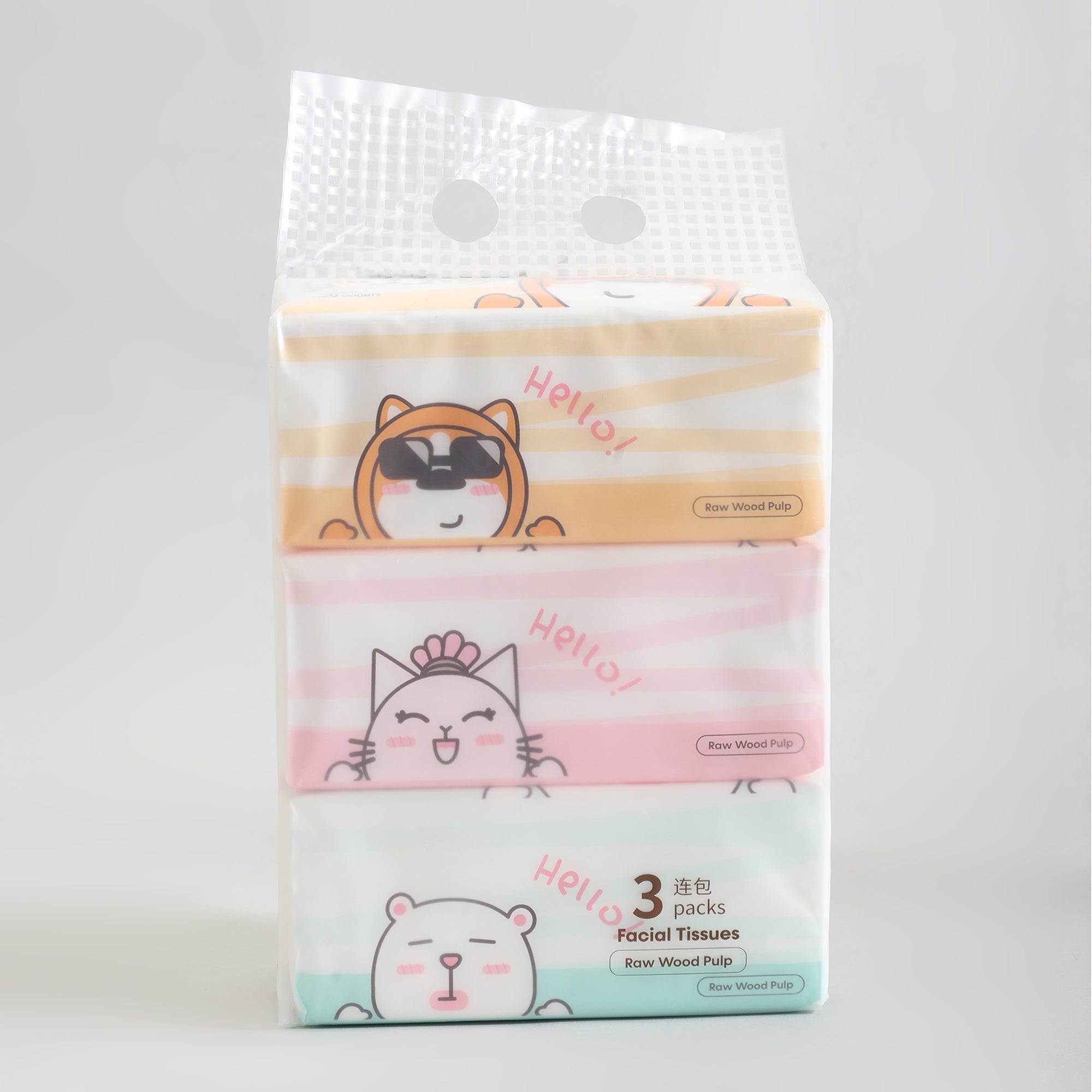 Mumuso Super Soft Facial Tissues- 3-Pack Bundle- 120 Counts