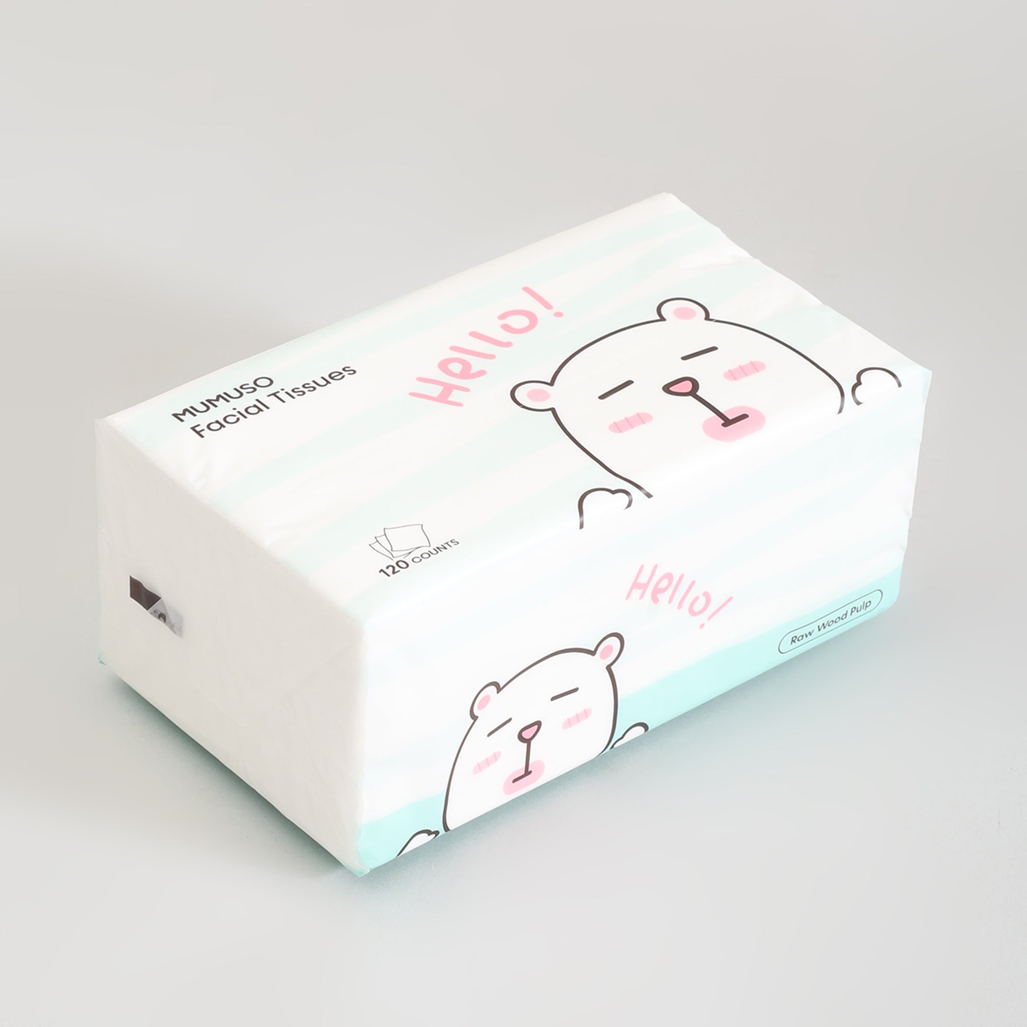 Mumuso Super Soft Facial Tissues- 3-Pack Bundle- 120 Counts
