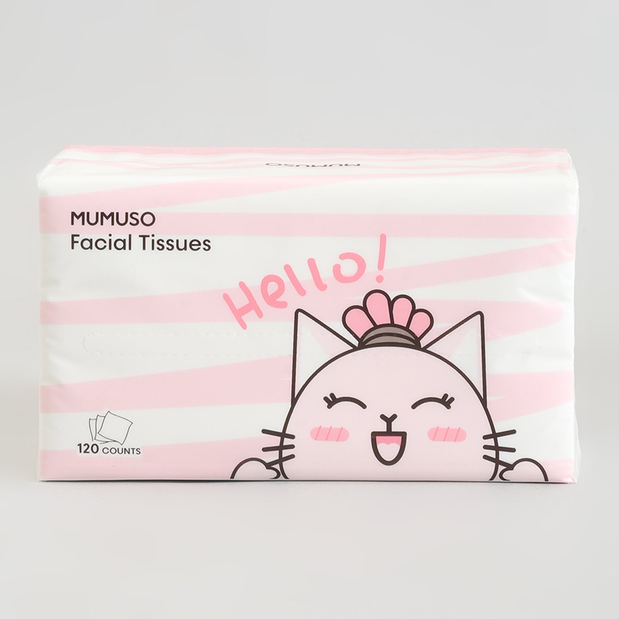 Mumuso Super Soft Facial Tissues- 3-Pack Bundle- 120 Counts