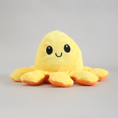 Reversible Moody Octopus -  Yellow and Orange- 20cm