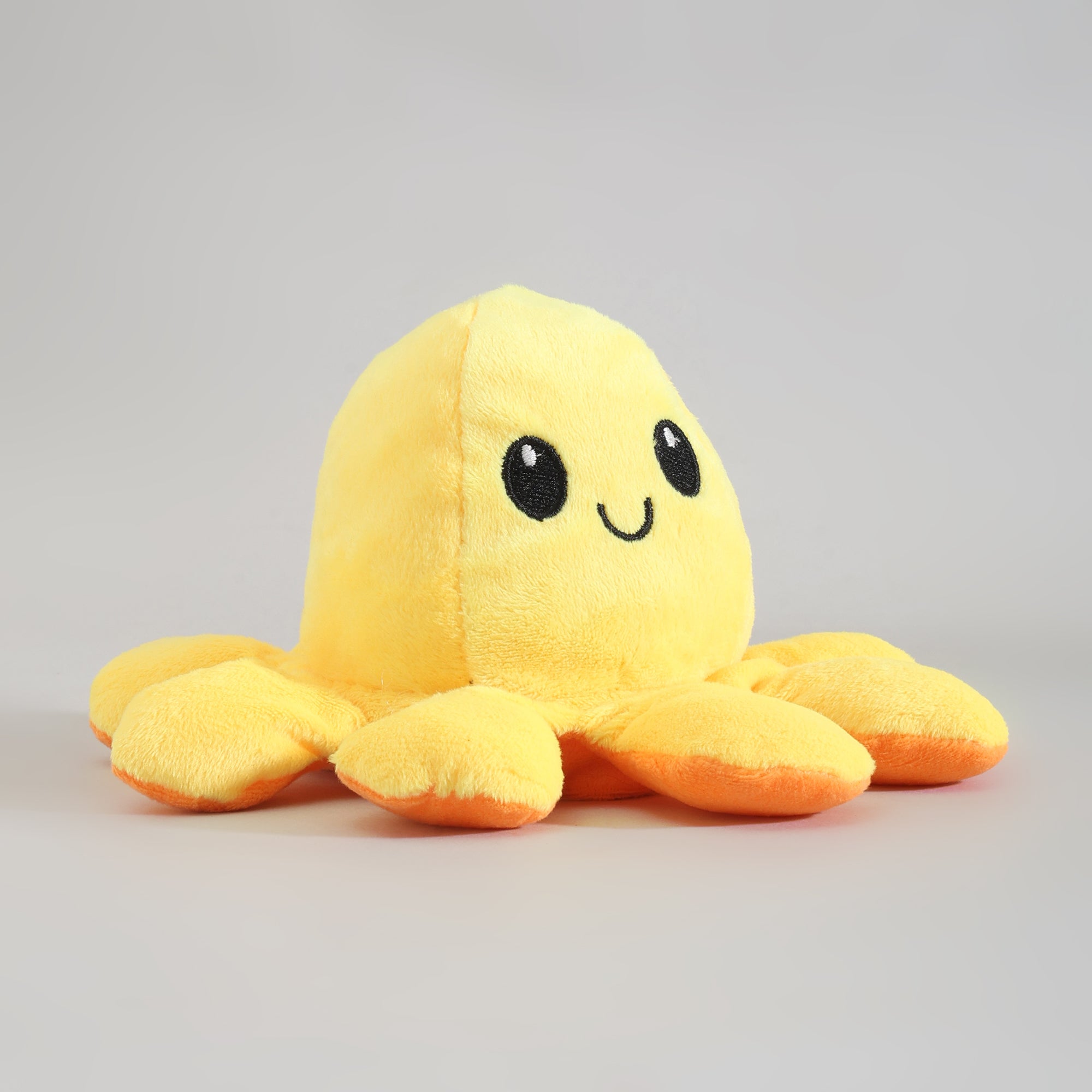 Reversible Moody Octopus -  Yellow and Orange- 20cm
