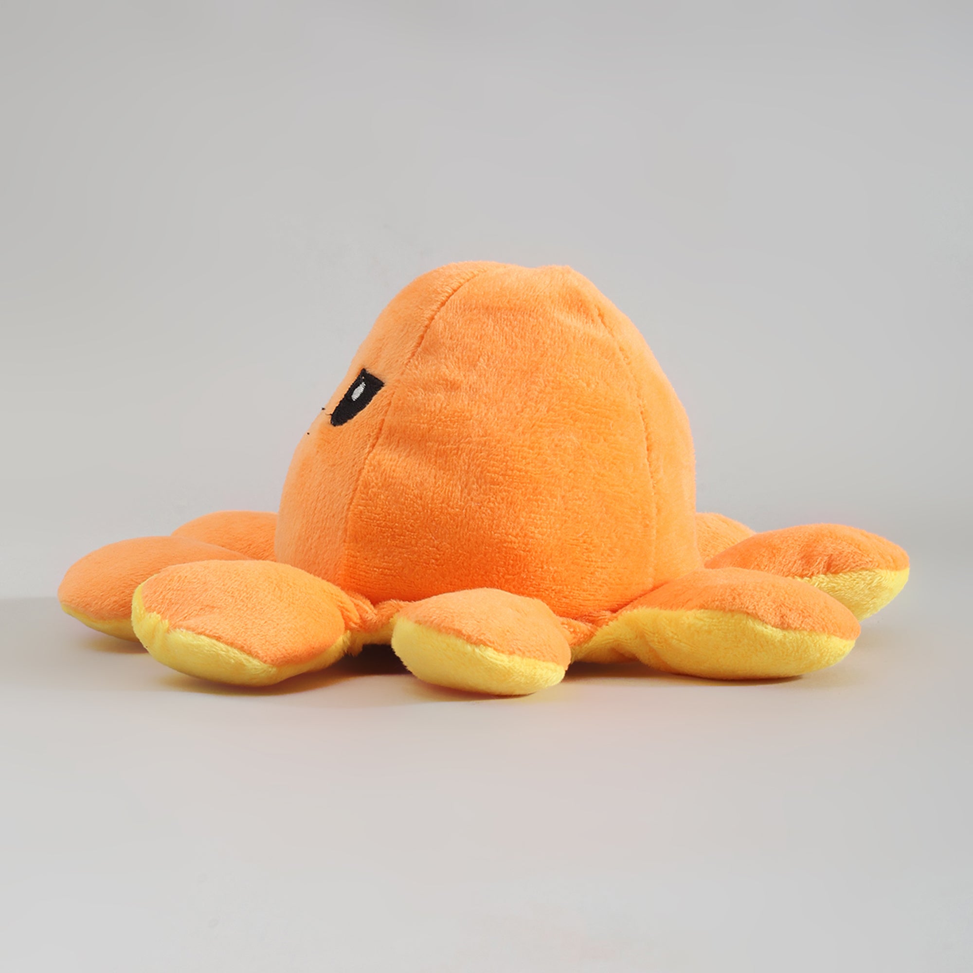 Reversible Moody Octopus -  Yellow and Orange- 20cm