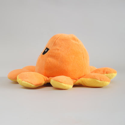 Reversible Moody Octopus -  Yellow and Orange- 20cm