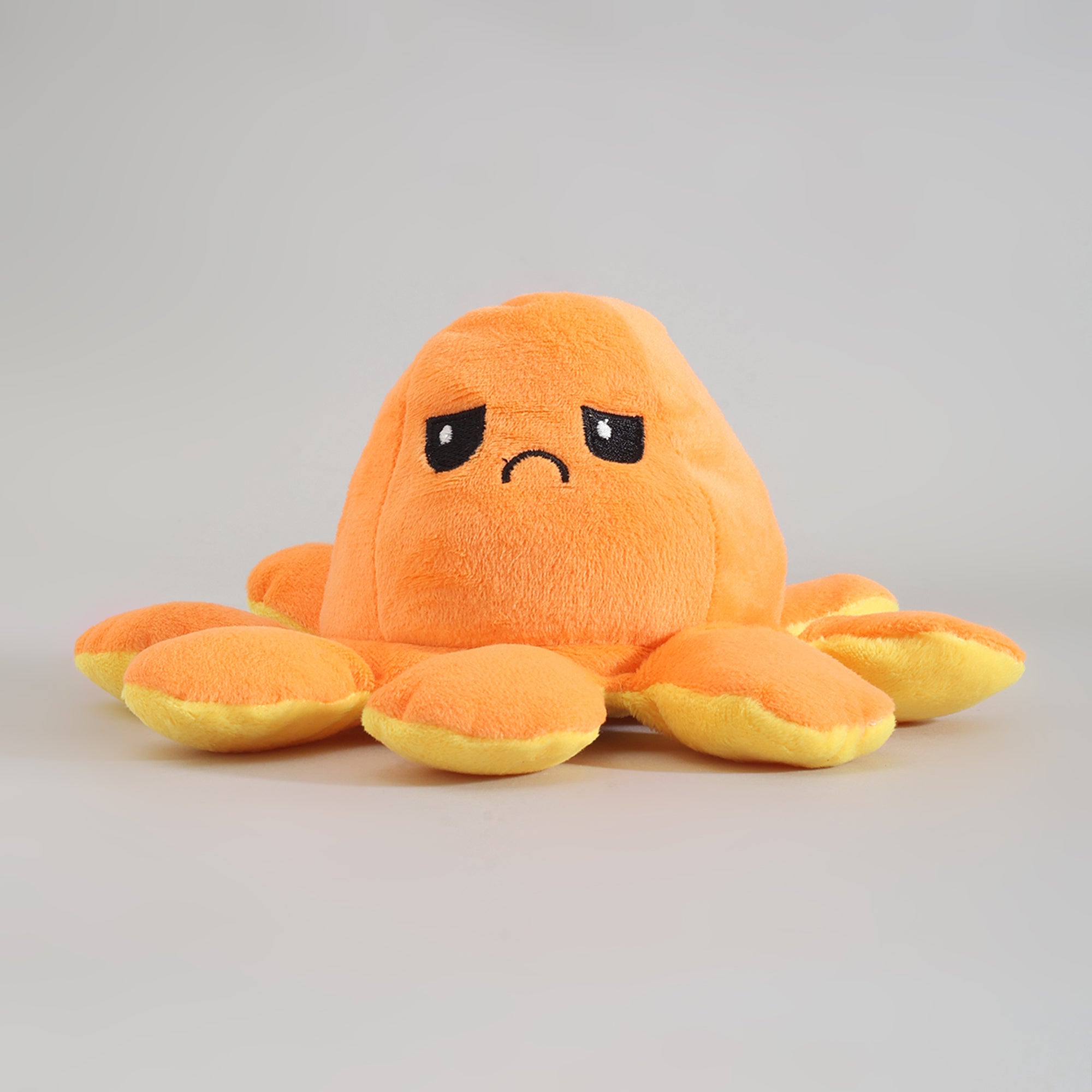 Reversible Moody Octopus -  Yellow and Orange- 20cm