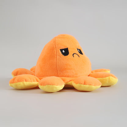 Reversible Moody Octopus -  Yellow and Orange- 20cm