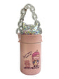 Insulated Water Bottle With Chain and Movable Balls - Pink /280 ml Mumuso