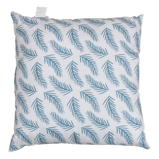 Leaves Printed Throw Pillow- Blue Mumuso