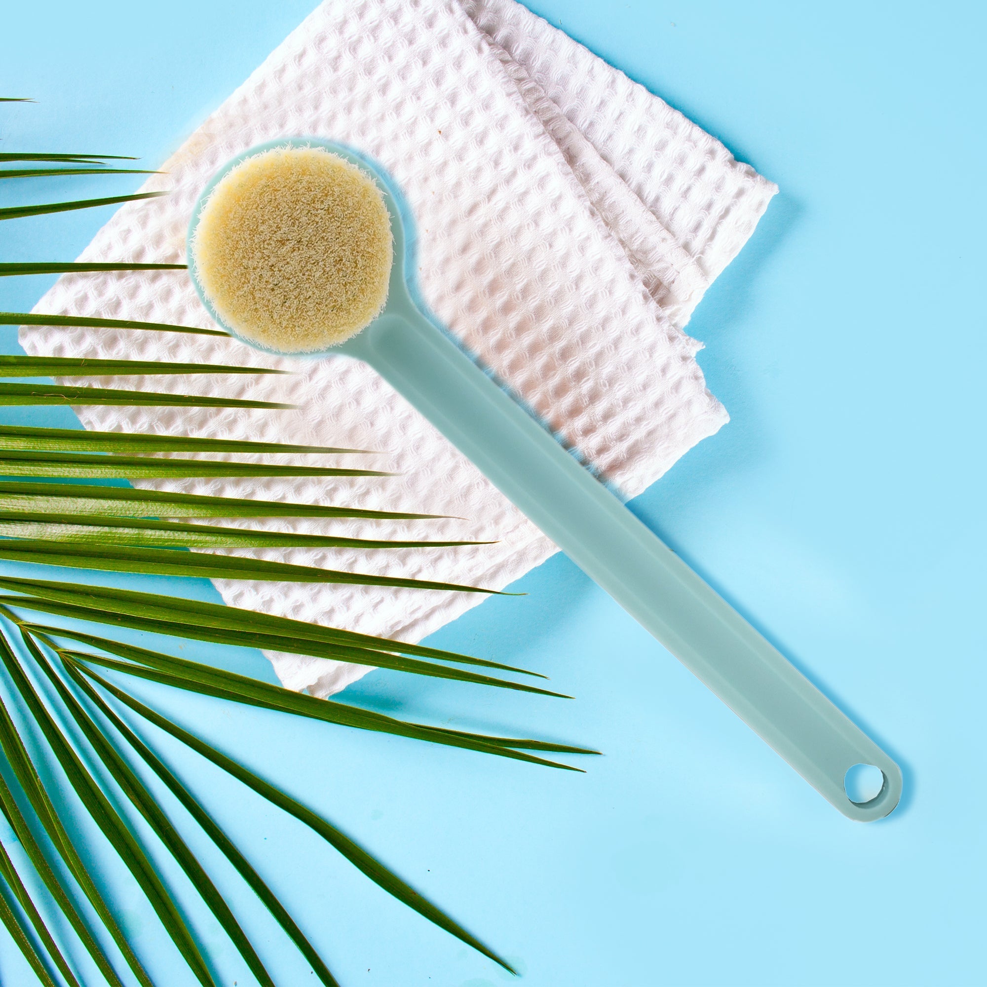 Long Handle Bath Body Brush - Green Mumuso
