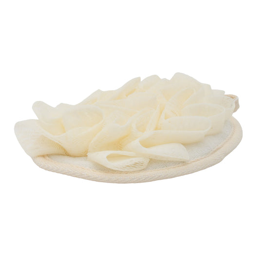 MUMUSO Exfoliating Pad with Bath Pouf - Beige Mumuso