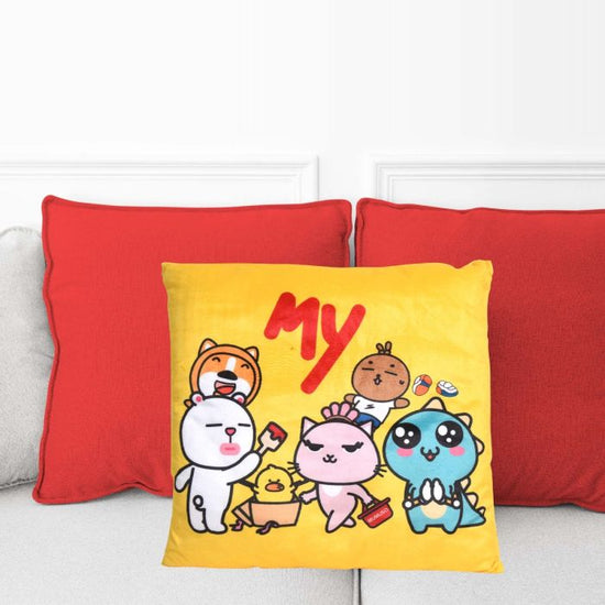 MUMUSO Family Cartoon Throw Pillow - Yellow Mumuso