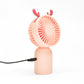 Mini Electric Handfan with Antlers- Pink/ White/ Green