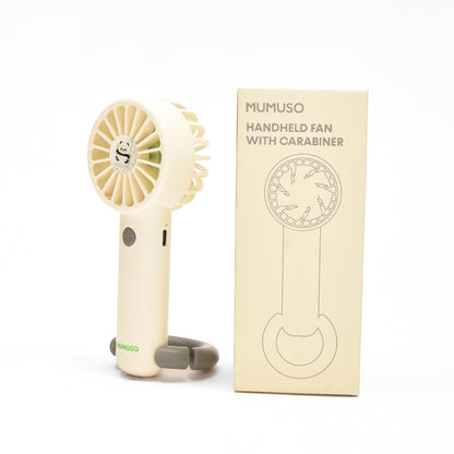 Electric Mini Handheld Fan with Carabiner- Pink/ White/ Blue