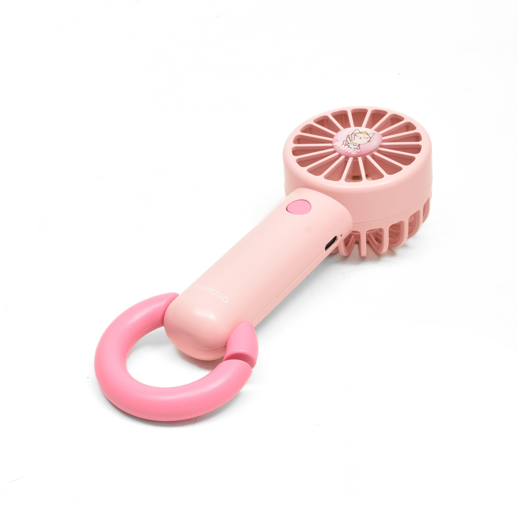 Electric Mini Handheld Fan with Carabiner- Pink/ White/ Blue