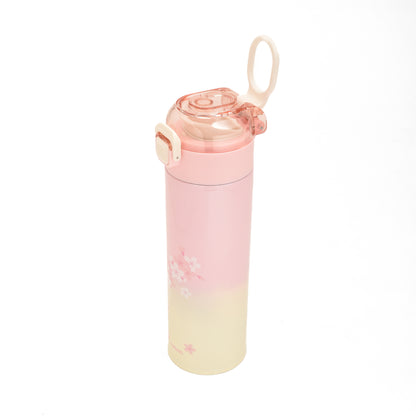 Cherry Blossom Insulated Water Bottle with Flip Top Lid- Pink/500ml