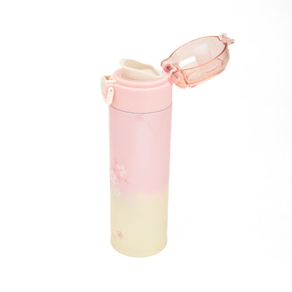 Cherry Blossom Insulated Water Bottle with Flip Top Lid- Pink/500ml