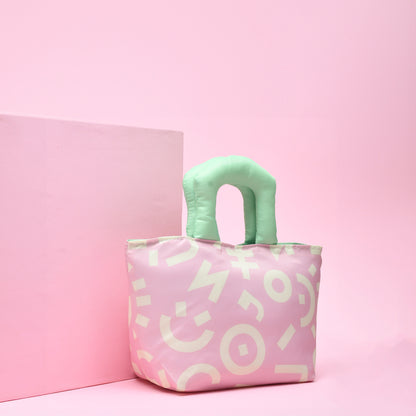 Colourful Cartoon Lunch Bag- Pink/Purple