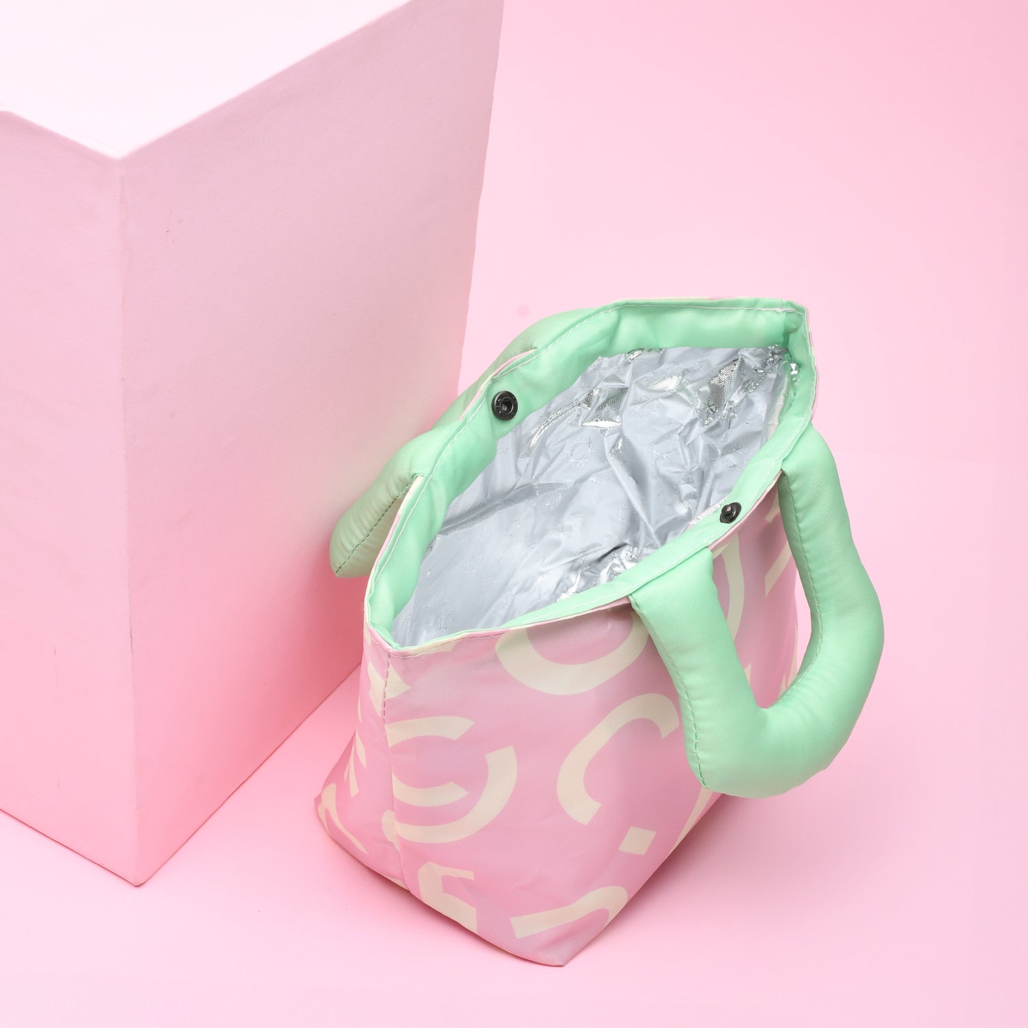 Colourful Cartoon Lunch Bag- Pink/Purple