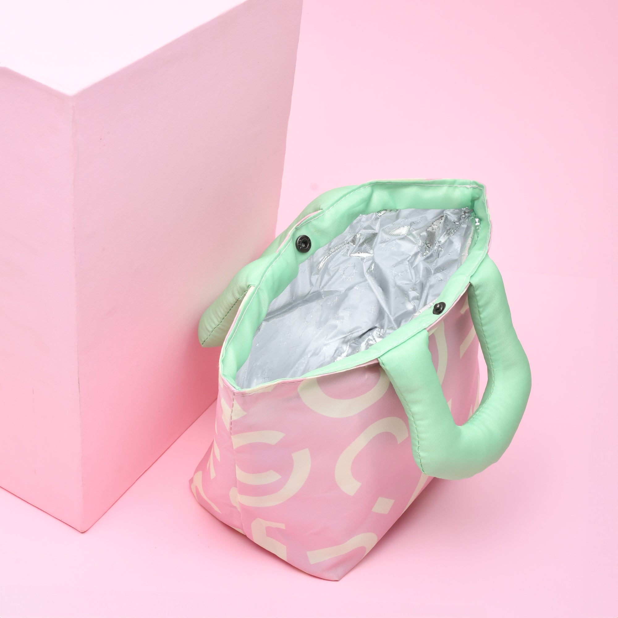 Colourful Cartoon Lunch Bag- Pink/Purple