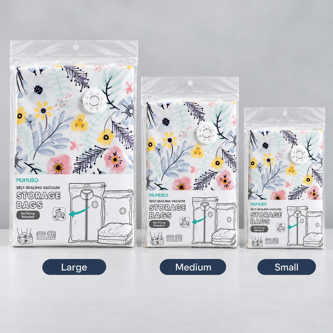 Self-Sealing Vacuum Storage Bag - Floral