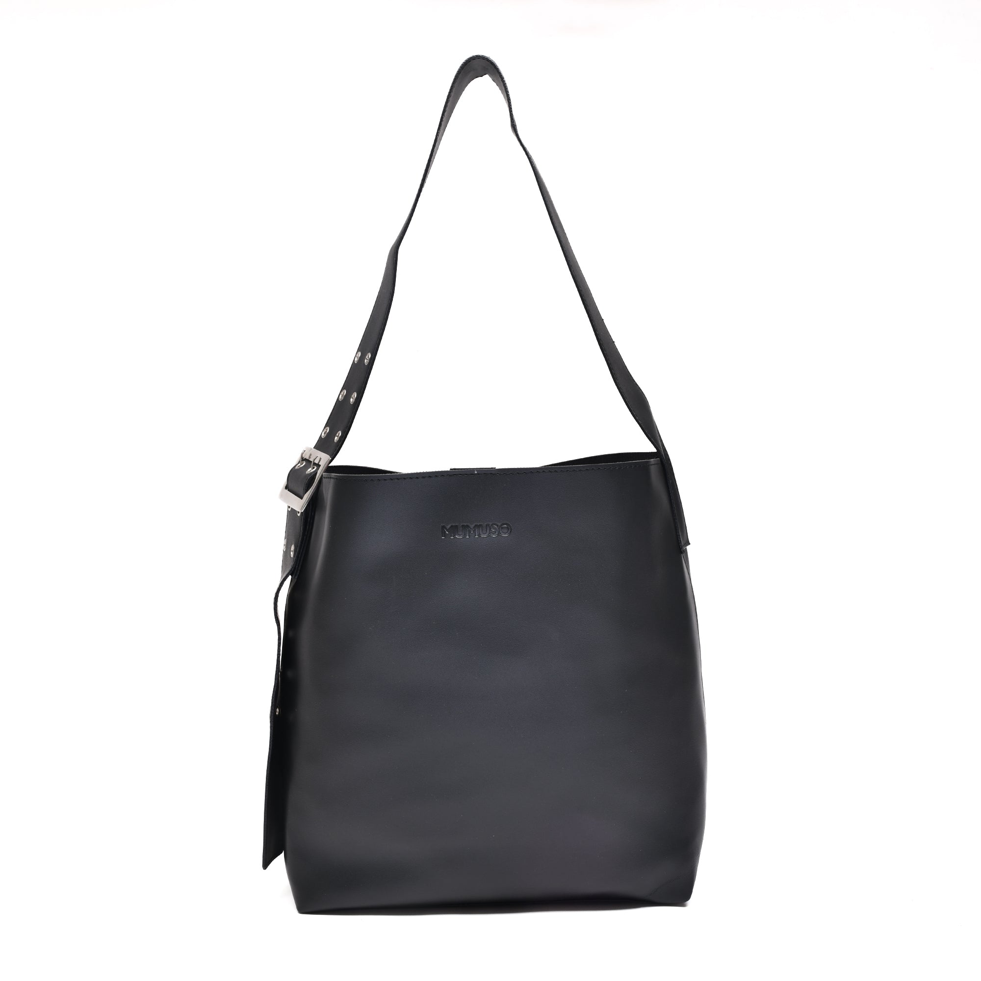 Wide Strap Tote Bag- Black