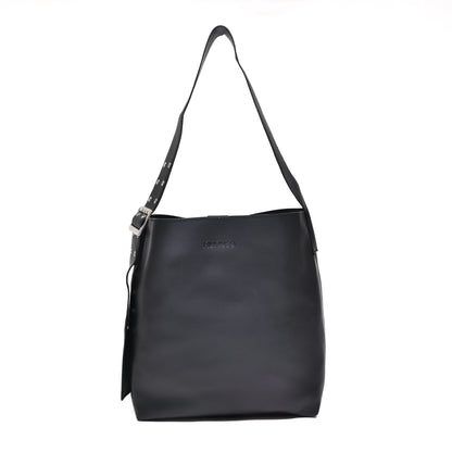 Wide Strap Tote Bag- Black