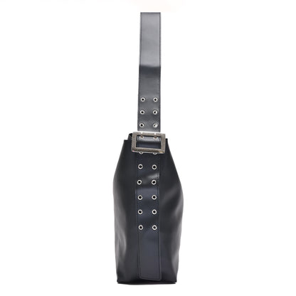 Wide Strap Tote Bag- Black