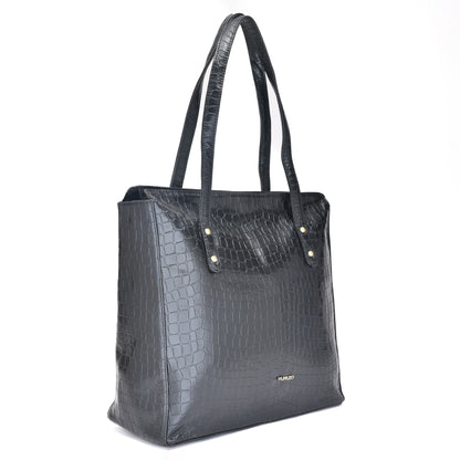 Mumuso Croco Tote Bag- Black