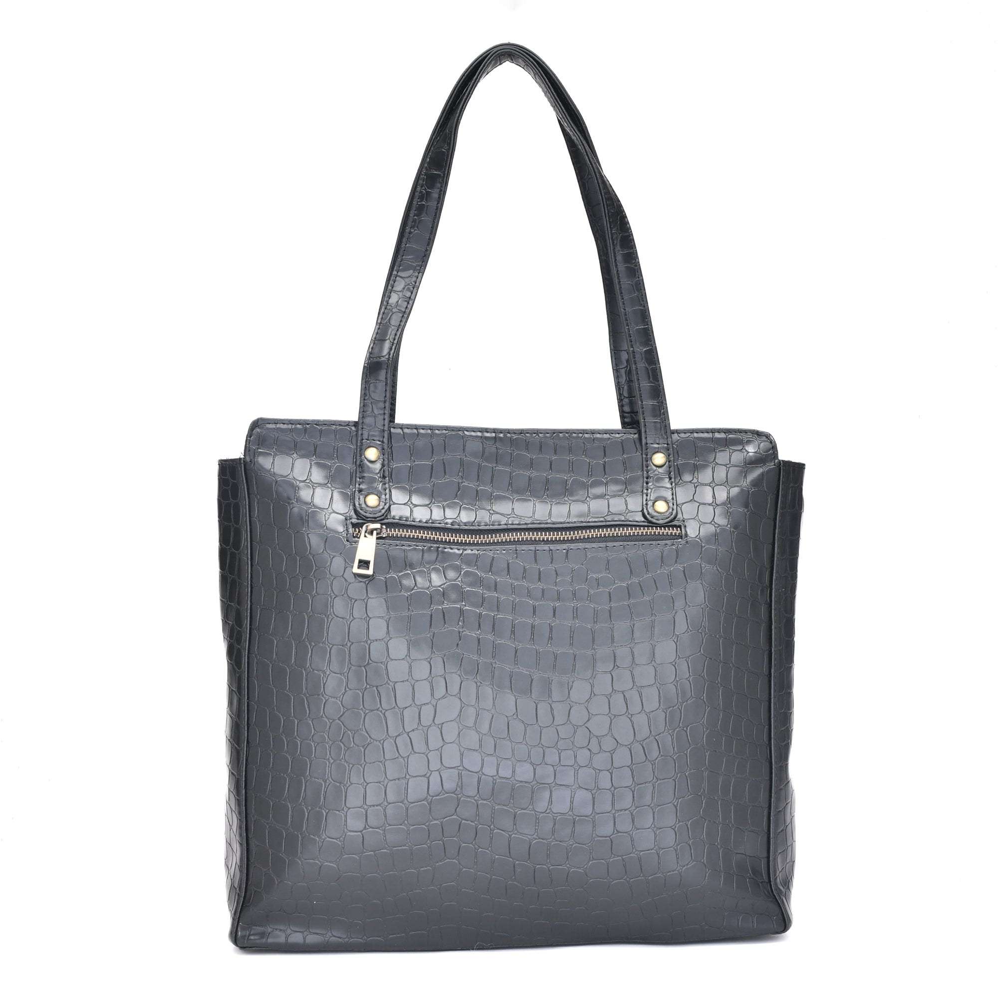 Mumuso Croco Tote Bag- Black