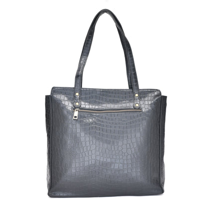 Mumuso Croco Tote Bag- Black