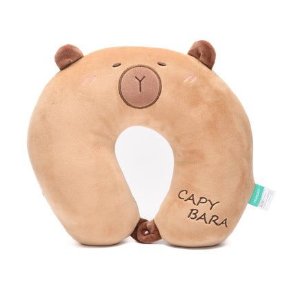 Capybara Travel Neck Pillow- Brown