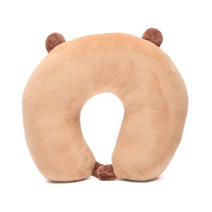 Capybara Travel Neck Pillow- Brown