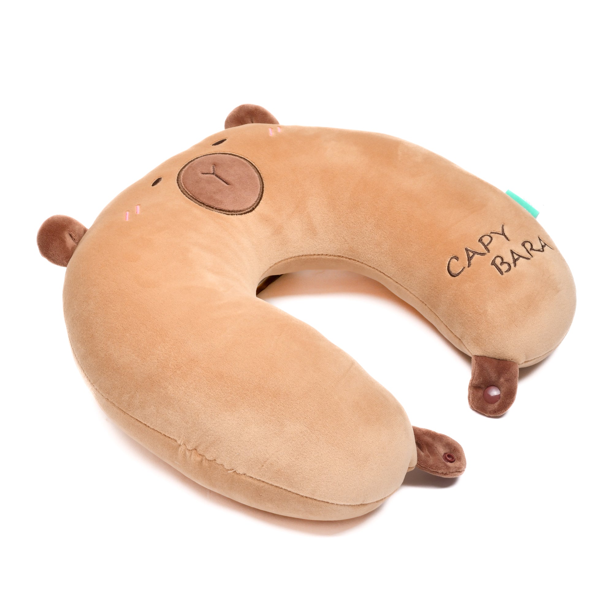 Capybara Travel Neck Pillow- Brown