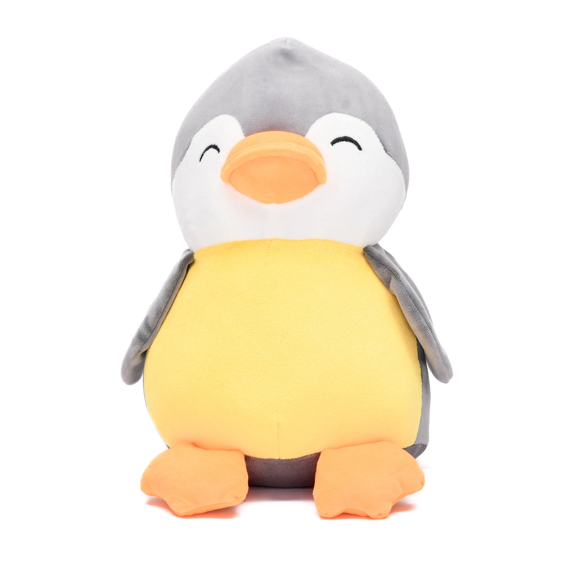 Playful Penguin Soft Toy- Grey &amp; Yellow / 35cm