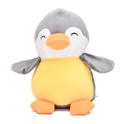 Playful Penguin Soft Toy- Grey &amp; Yellow / 35cm