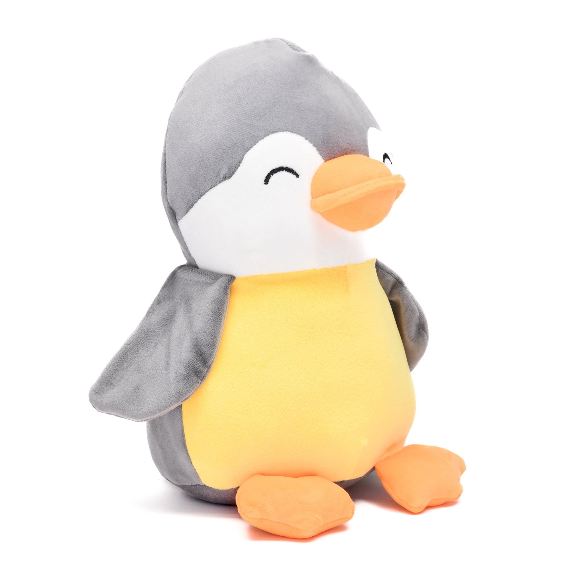 Playful Penguin Soft Toy- Grey &amp; Yellow / 35cm