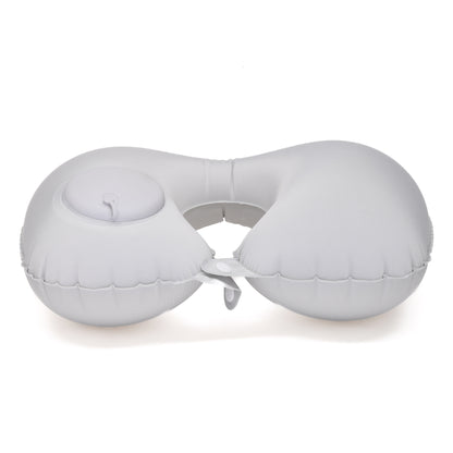 Inflatable Cooling Travel Neck Pillow- Pink and Grey