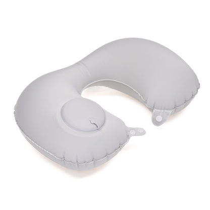 Inflatable Cooling Travel Neck Pillow- Pink and Grey