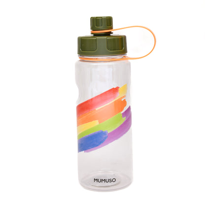 Rainbow Sports Water Bottle- Green/ Blue/ Black