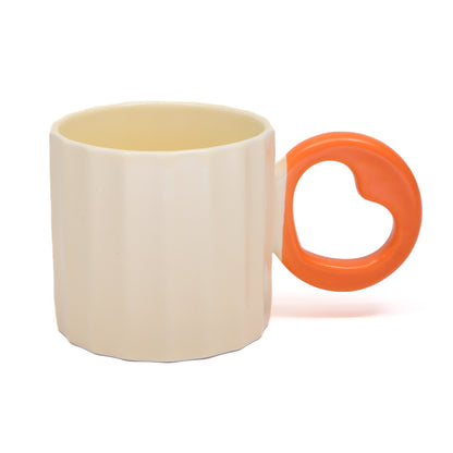 Ceramic Cup with heart handle- Beige / 250ml